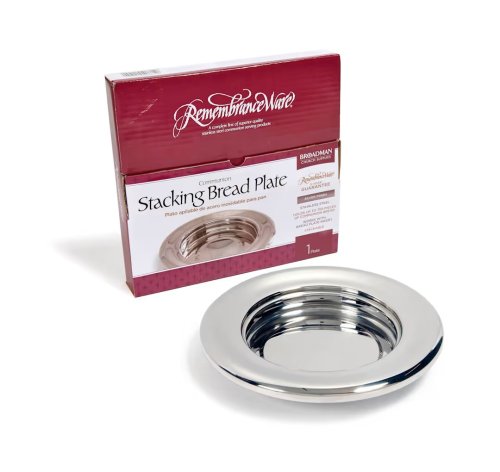 Communion Stacking Bread Plate 10 1/8" x 1 3/4" - Silver Finish