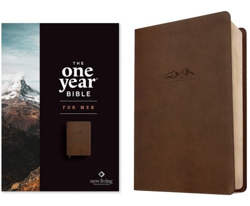 NLT The One Year Bible for Men (LeatherLike, Rustic Brown Mountain)