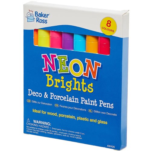 Neon Brights Multi-Purpose Deco & Porcelain Paint Pens (Set of 8)