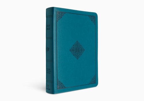 ESV Large Print Personal Size Bible, Red Letter (TruTone, Deep Teal, Ornament Design)