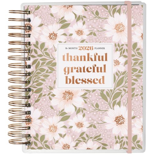 2026 Wirebound 18 Month Planner-Thankful Grateful Blessed
