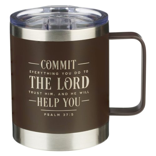 Tumbler SS Brown Commit Everything You Do Ps. 37:5