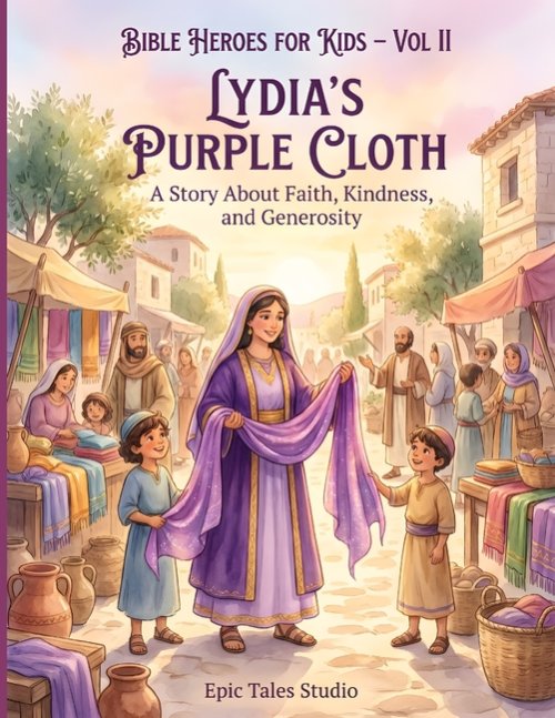 Bible Heroes for Kids Vol II: Lydia's Purple Cloth - Book 14: A Story About Faith, Kindness, and Generosity