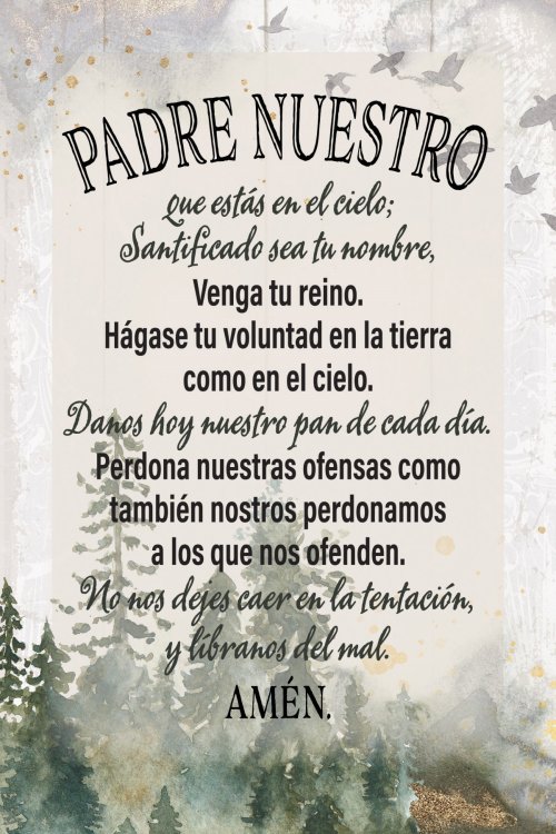 Spanish Plaque-Our Father (Padre Nuestro) (4 x 6)