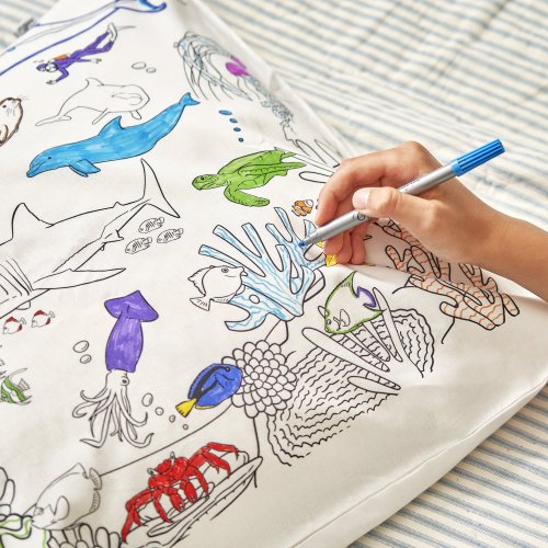 Under the Sea Pillowcase - Colour in and Learn