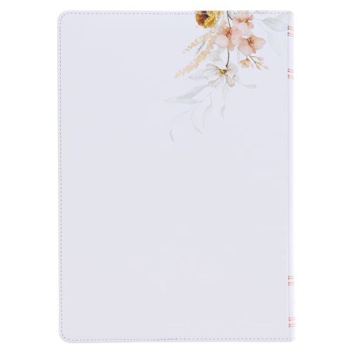 NLT, The Spiritual Growth Bible Faux Leather, Cream Floral Printed