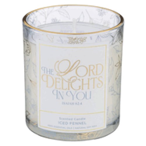Glass Candle The Lord Delights In You Isa. 62:4
