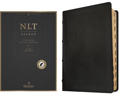 NLT Select Large Print Thinline Reference Bible, Filament Enabled (Goatskin Leather, Black, Indexed, Red Letter)