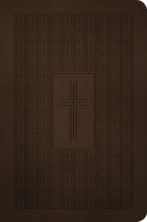 NLT Premium Value Thinline Bible, Filament Enabled (LeatherLike, Dark Brown Cross)