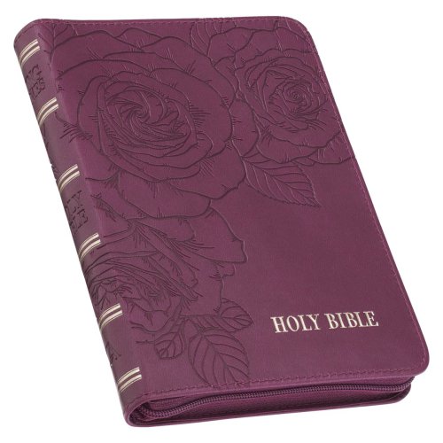 KJV Bible Compact Faux Leather, Merlot w/zipper