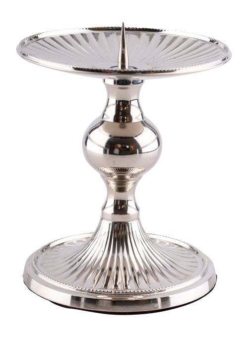 Nickel Plated Candle Holder H 8 cm D 9 cm
