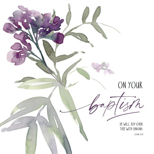 Lilac Baptism Card