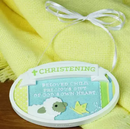 Abbey Hanging Christening Plaque
