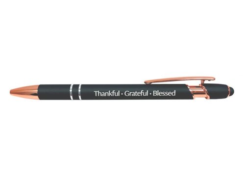 Gift Pen Thankful Grateful Blessed Grey Stylus-Tip