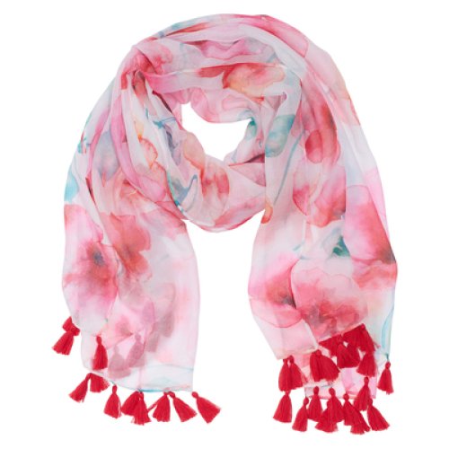 Scarf Coral Poppies