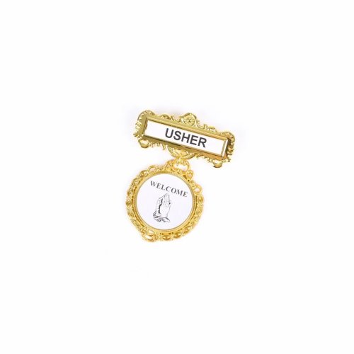 Badge Fancy Round Usher Praying Hand Magnet