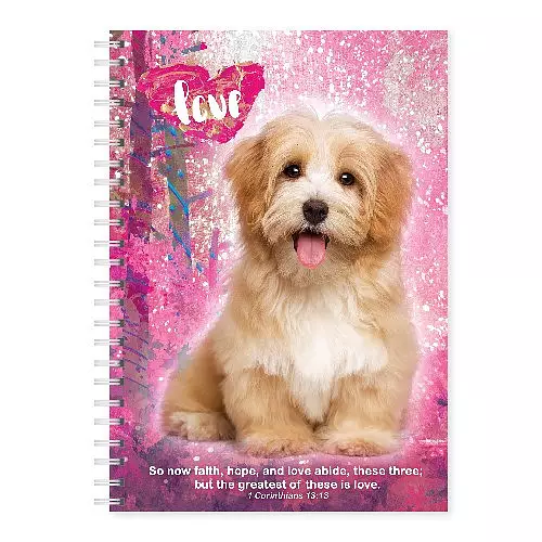 Wire-O-Hard Cover Journal Puppy Corinthians 13:3