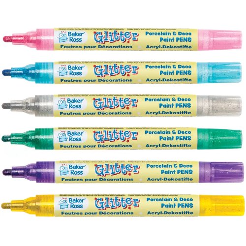 Glitter Porcelain & Deco Paint Pens (Set A Pack of 6)