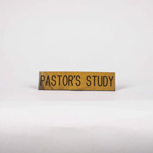 Sign Engraved Pastor's Study Adhesive Back Gold