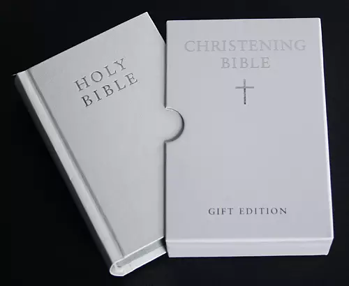 KJV Christening Bible, White, Hardback, Gift, Slipcase
