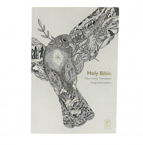 NLT  Anglicised, Bible, White, Paperback, Gold Embossed Cover, Lay-Flat Binding, Contemporary Language