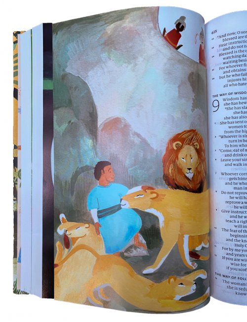 ESV-CE Catholic Children's Bible, Yellow, Hardback, Anglicised, Deuterocanonical Books, Illustrated, Maps, Ribbon Marker, Footnotes