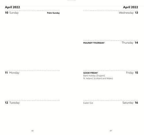 Church Pocket Book and Diary 2022 Black