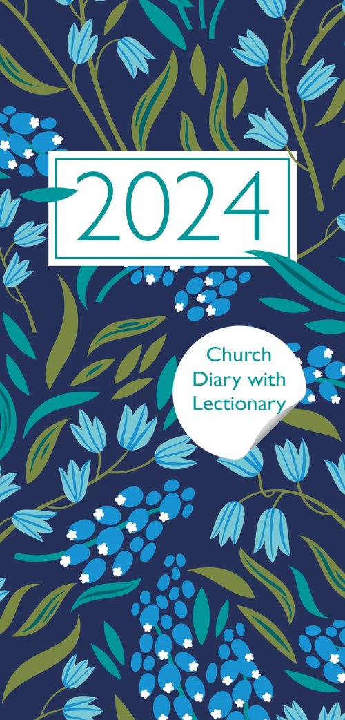 Church Pocket Book and Diary 2024 Navy Floral with Lectionary Free