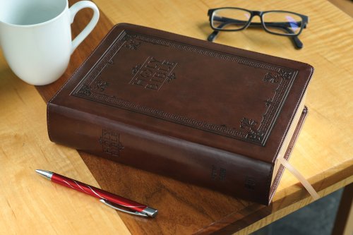 NIV & The Message Side By Side Large Print Brown Imitation Leather