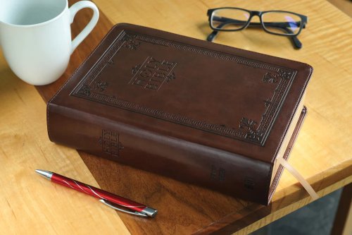 NIV & The Message Side By Side Large Print Brown Imitation Leather