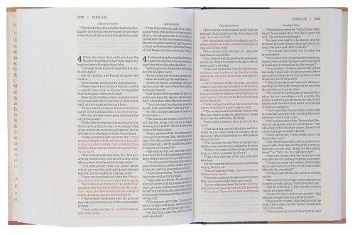 KJV Amplified Parallel Bible Orange Hardback Large Print Study Two-Column Format Red Letter Bible