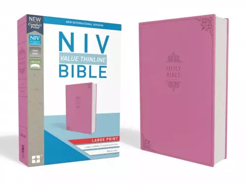 NIV, Value Thinline Bible, Large Print, Imitation Leather, Pink