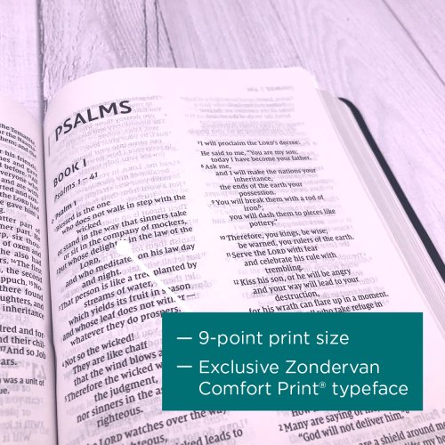 NIV Thinline, Bible, Black, Bonded Leather, Red Letter, Presentation Page, Gilt Edge, Ribbon Markers