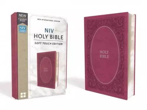 NIV Comfort Print, Bible, Pink, Imitation Leather, Reading Plan, Plan of Salvation, Gilt Edge, Slip Case