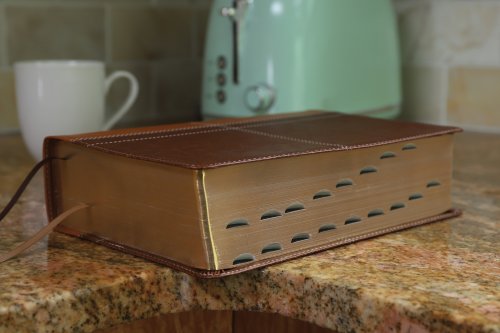 NIV, Life Application Study Bible, Third Edition, Large Print, Leathersoft, Brown, Red Letter, Thumb Indexed