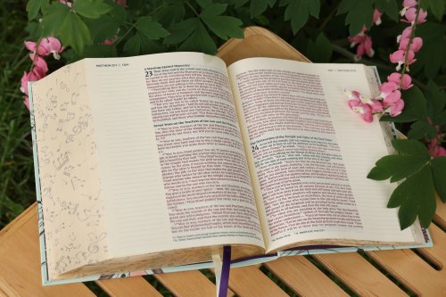 NIV, Artisan Collection Bible, Cloth over Board, Teal Floral, Designed Edges under Gilding, Red Letter, Comfort Print