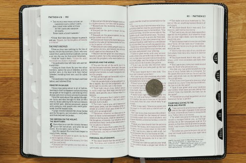 NASB, Thinline Bible, Leathersoft, Black, Red Letter, 2020 Text, Thumb Indexed, Comfort Print