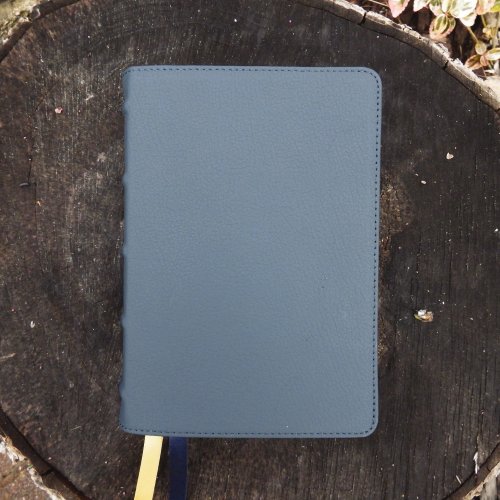 NIV, Larger Print Compact Bible, Genuine Leather, Buffalo, Blue, Red Letter, Comfort Print