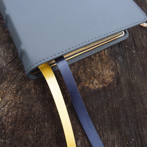 NIV, Larger Print Compact Bible, Genuine Leather, Buffalo, Blue, Red Letter, Comfort Print