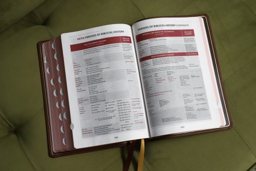KJV, Thompson Chain-Reference Bible, Genuine Leather, Calfskin, Brown, Red Letter, Thumb Indexed, Comfort Print