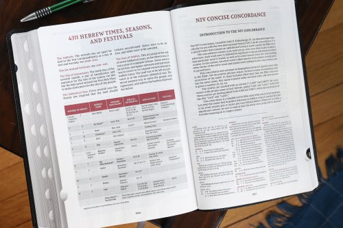 NIV, Thompson Chain-Reference Bible, Large Print, Bonded Leather, Black, Thumb Indexed, Red Letter, Comfort Print