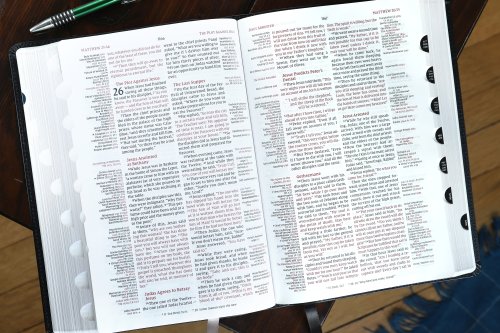 NIV, Thompson Chain-Reference Bible, Large Print, Bonded Leather, Black, Thumb Indexed, Red Letter, Comfort Print