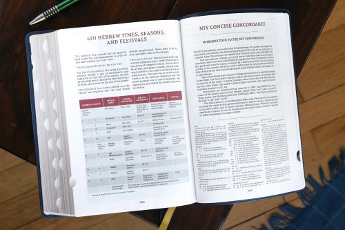 NIV, Thompson Chain-Reference Bible, Leathersoft, Navy, Thumb Indexed, Red Letter, Comfort Print