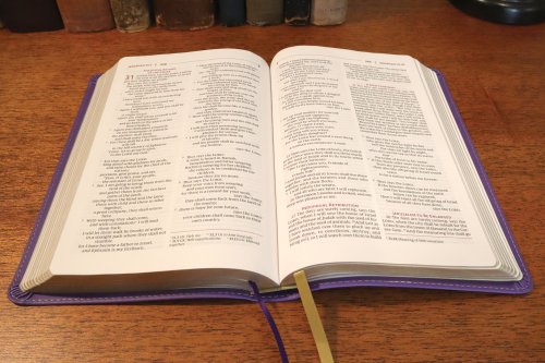 NRSVue, Holy Bible, Personal Size, Leathersoft, Purple, Comfort Print