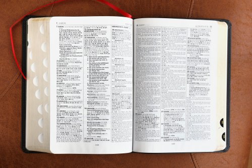 ESV, Thompson Chain-Reference Bible, Bonded Leather, Black, Red Letter, Thumb Indexed