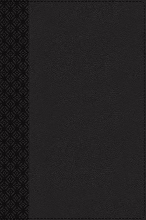 NIV, Compact Center-Column Reference Bible, Leathersoft, Black, Red Letter, Thumb Indexed, Comfort Print