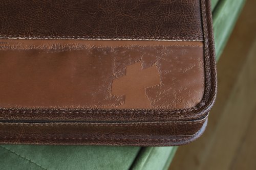 Extra Large Rugged Cross Two Tone Brown Bible Cover, XL