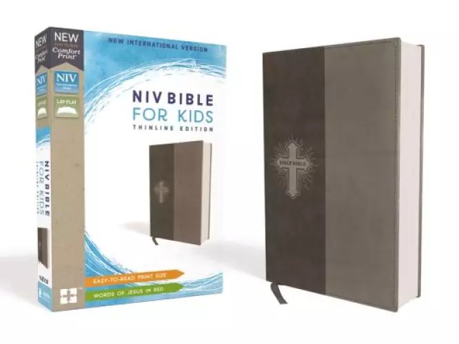 NIV Bible for Kids, Leathersoft, Gray, Red Letter Edition, Comfort Print