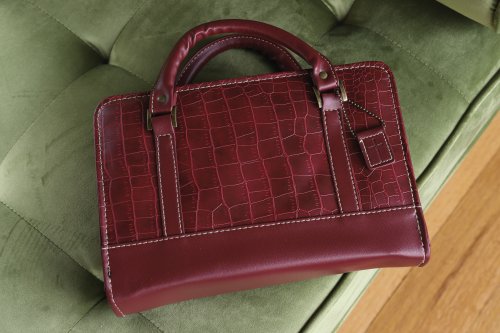 Extra Large Burgundy Imitation Skin Effect Bible Cover, XL