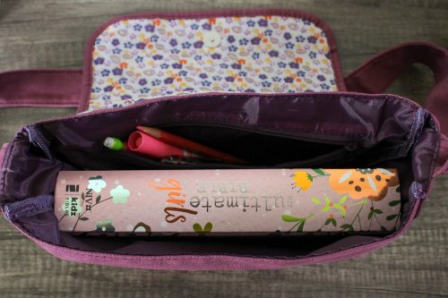 Medium Faithgirlz Grape Messenger Bag Bible Cover